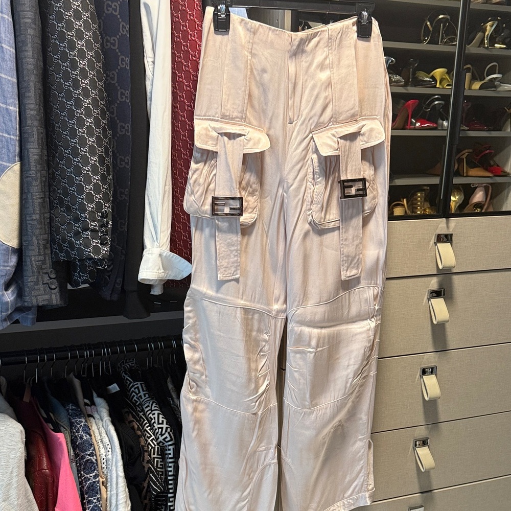 Fendi Cream Cargo Trousers